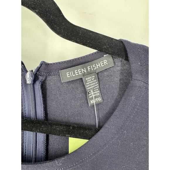 EILEEN FISHER Jumpsuit Wide Leg Cropped Short Sleeve Pockets Jersey Knit Black - Picture 4 of 4